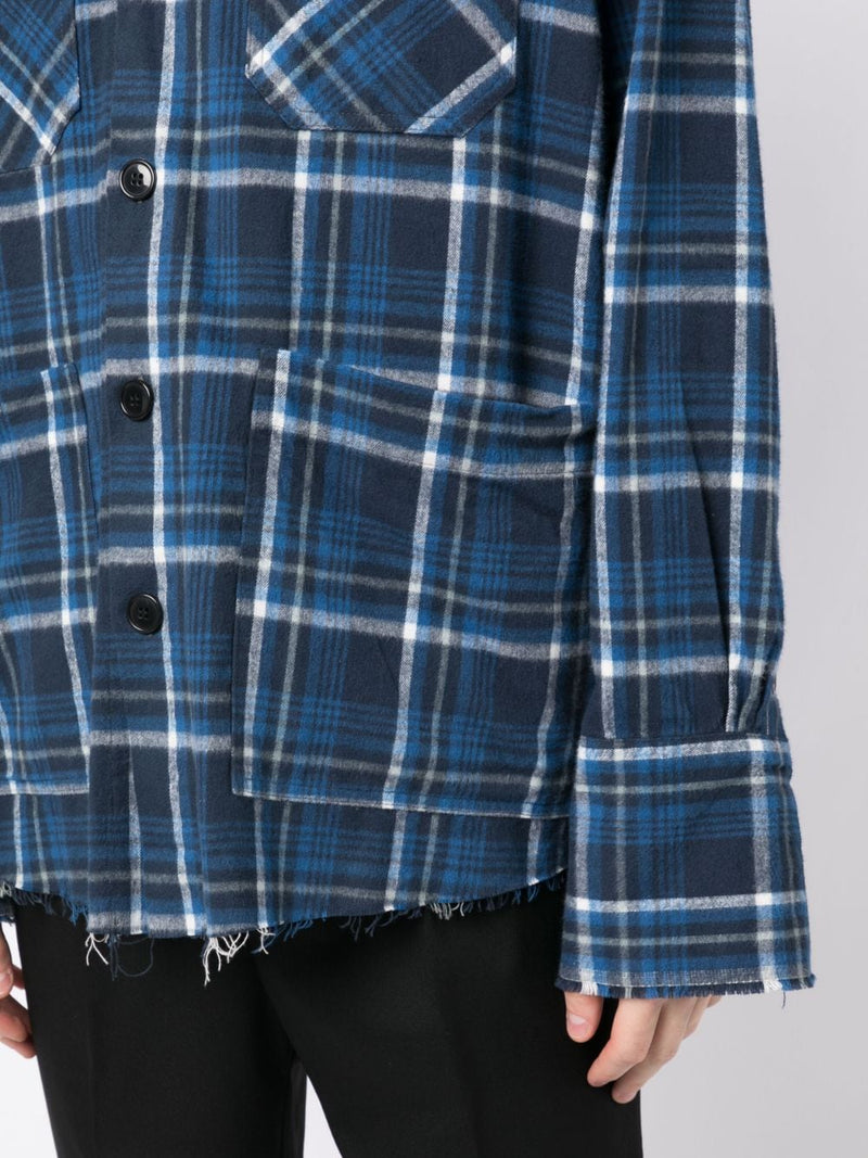 GREG LAUREN Men Plaid Shawl Boxy Shirt – Atelier New York