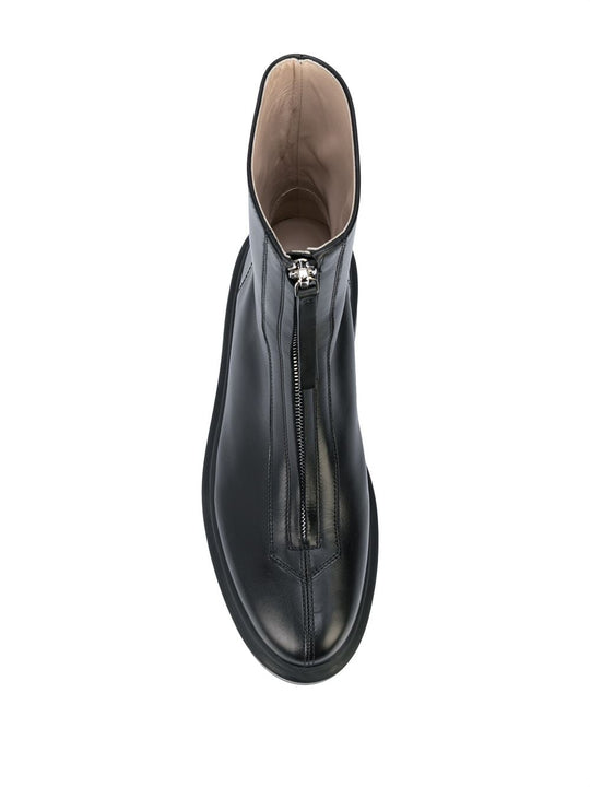 Black boot, top view